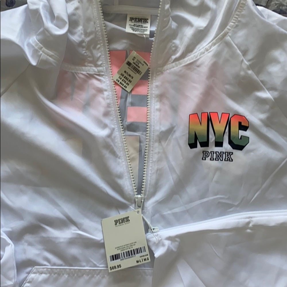 Pink rain jacket
